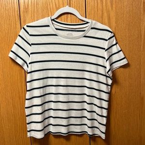 American Eagle, navy and cream striped t-shirt, size M